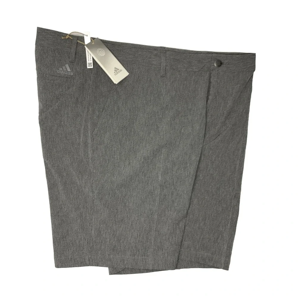 Adidas Golf Shorts Men 38 Crosshatch Flat Front 9'' Pockets Athletic HA1462 NWT